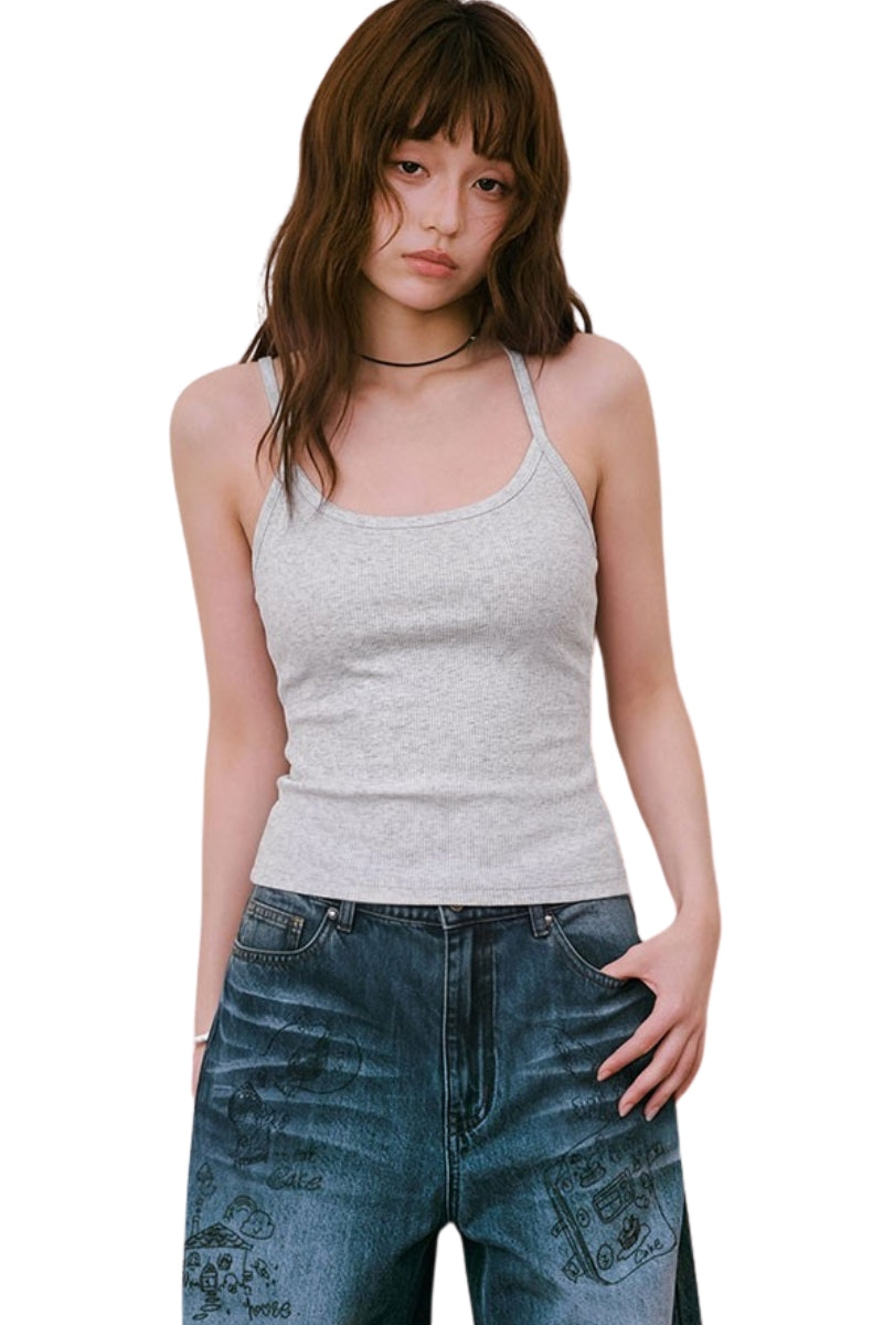 MEDM Classic Script Embroidery Women Heavyweight Tank Top