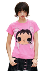 MEDM YUY Jade Big Face Bone Women Slim Raglan Tee
