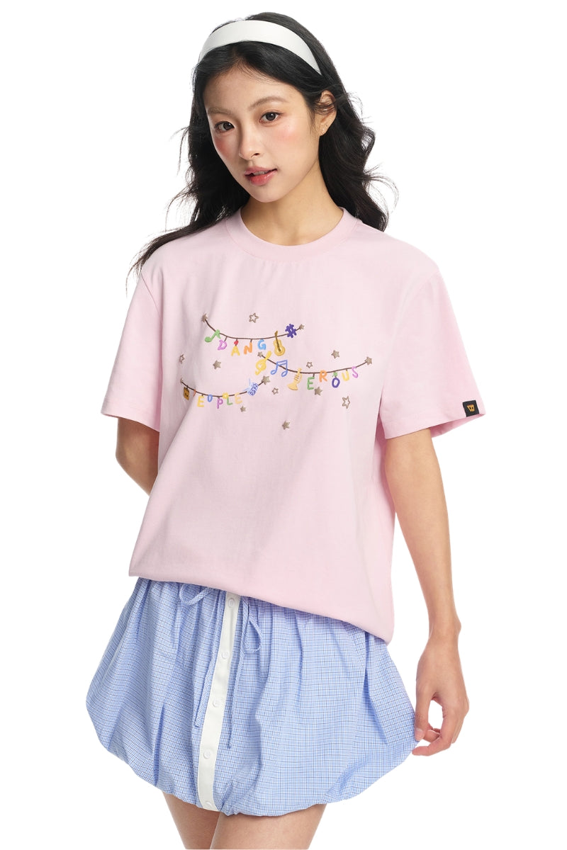 Dangerouspeople DSP Glitter Star Note Sorona Cooling Short Sleeve Tee