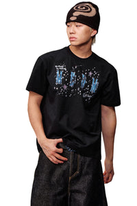MEDM Angel Wreath Rhinestone Loose Couple T-Shirt