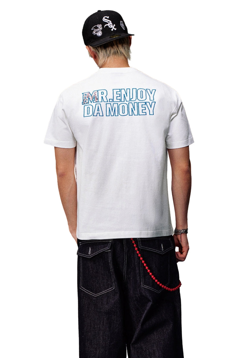 MEDM Leopard Patch Embroidery Star Graffiti Tee