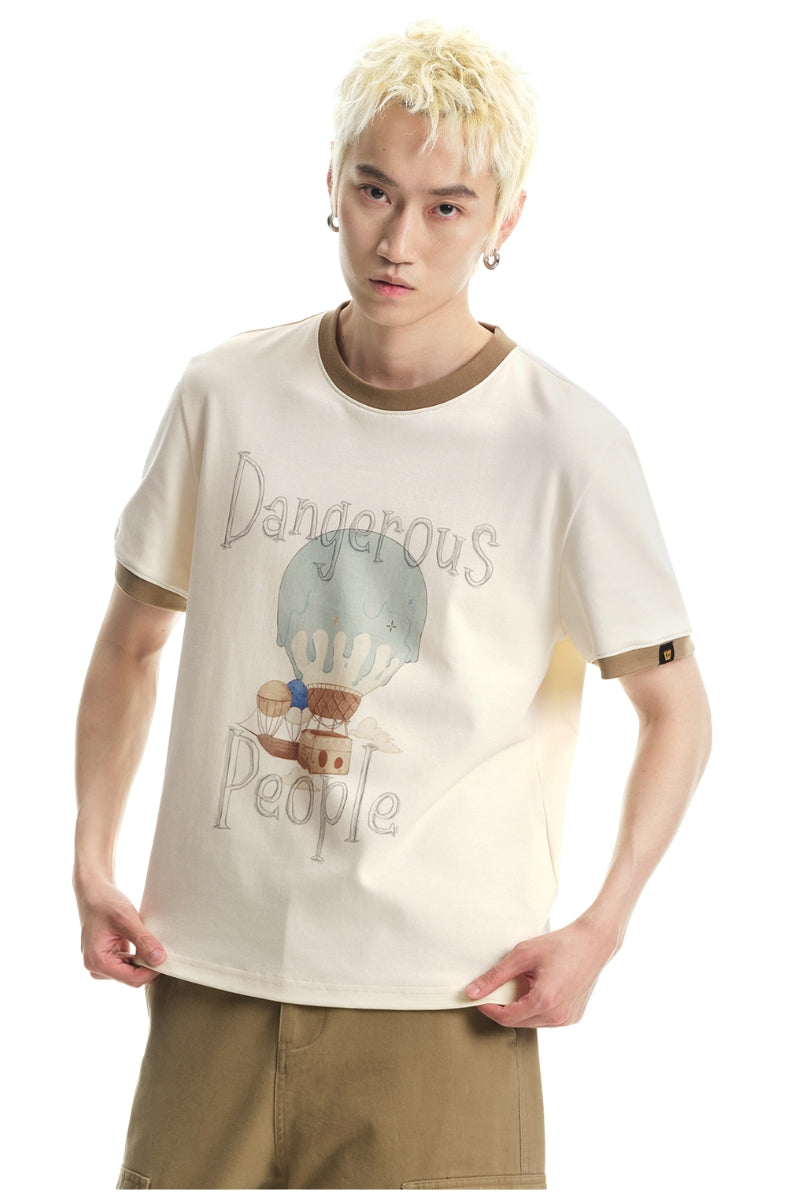 DangerousPeople DSP Color‑Block Ice‑Cream Hot‑Air‑Balloon Cool‑Touch Tee