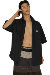 Masonprince Handwritten Label Pima Cotton Short-Sleeved Shirt