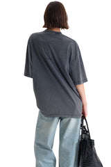 MASONPRINCE Bow Rhinestone Printed Washed Tee