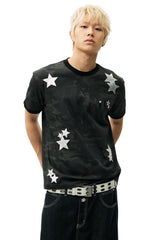 MEDM Camo Star Embroidered Loose Unisex T-Shirt