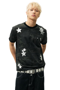 MEDM Camo Star Embroidered Loose Unisex T-Shirt
