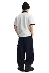 MEDM Air Layer Fake Two Piece Loose Polo Shirt Unisex Summer Lapel Tee