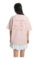 DangerousPeople DSP｜Dashed Horse Print 3D Embroidery Sorona Short‑Sleeve T‑Shirt