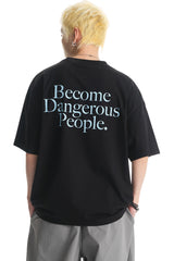 DangerousPeople DSP Letter Print Pocket Loose‑Fit Crew Neck Tee