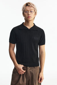 MEDM Quiet Luxury Knit Relaxed Unisex Short Sleeve Polo Shirt