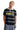 MEDM Striped Zip Polo Contrast Embroidery Couple Tee