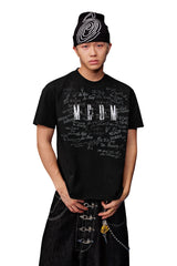 MEDM Graffiti Print UPF40+ Sun Protection American Street Couple Tee