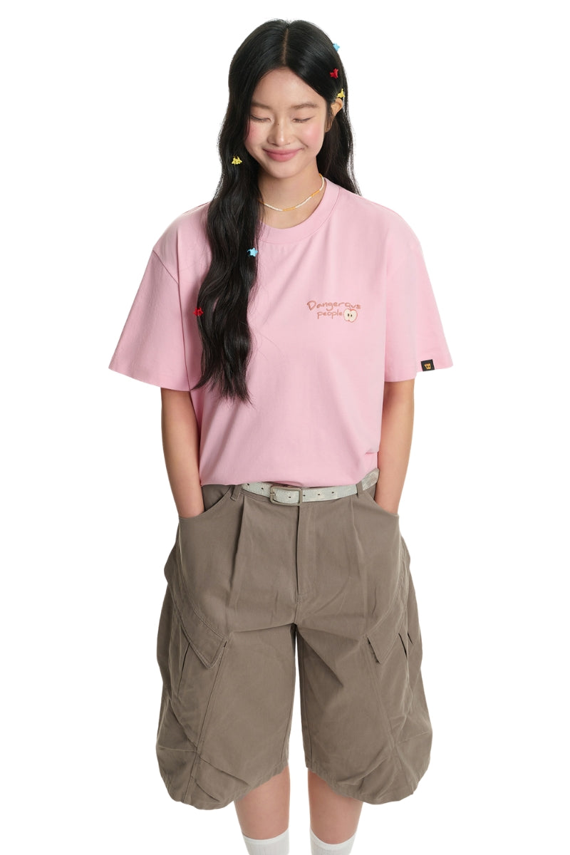 Dangerouspeople DSP Cute Mismatched Eye Fruit Print Sorona Short Sleeve Tee