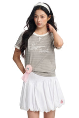 Dangerouspeople DSP Fun Stripe Patchwork Fitted Women's Cotton T‑Shirt