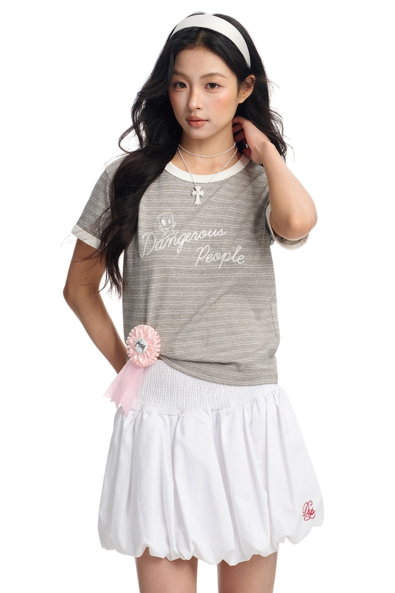 Dangerouspeople DSP Fun Stripe Patchwork Fitted Women's Cotton T‑Shirt