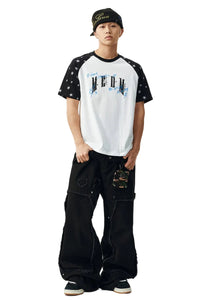 MEDM Graffiti Star Print Raglan Tee