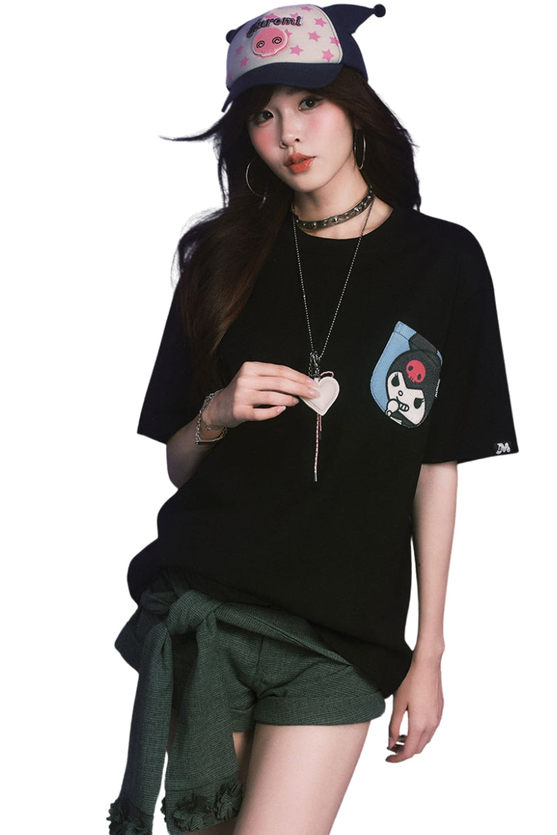 MEDM x Sanrio Kuromi Knit Pocket Graphic Tee