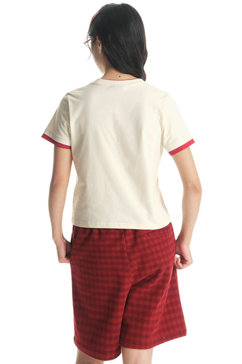 DangerousPeople DSP｜Color‑Block Splicing Hand‑Drawn Bear Print Sorona Quick‑Dry T‑Shirt