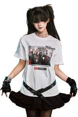 MEDM x EVA NEVER END Main KV Poster Print Crew Neck Summer Street Casual Tee
