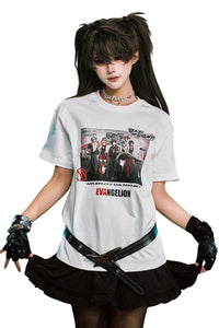 MEDM x EVA NEVER END Main KV Poster Print Crew Neck Summer Street Casual Tee