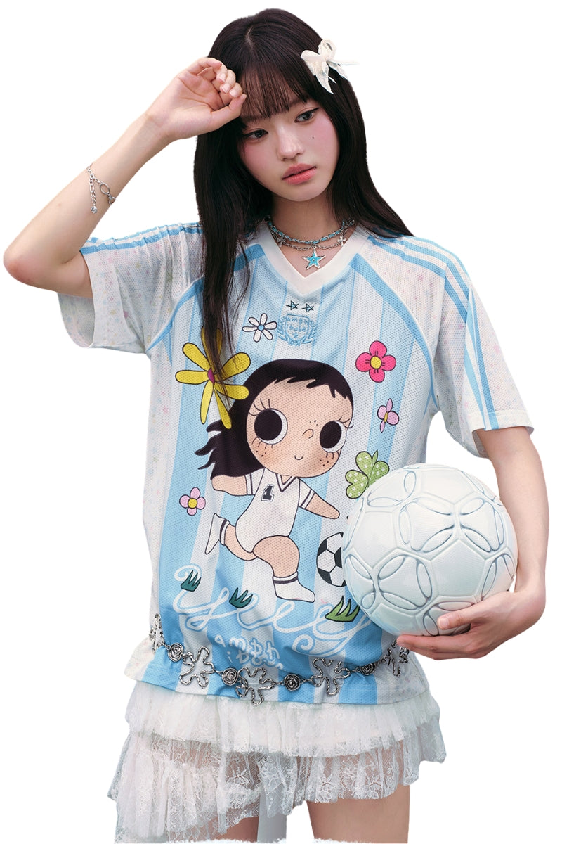 MEDM x YUY Yu Collab Big Print Embroidery Casual Jersey Tee