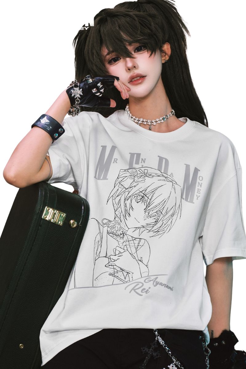 MEDM x EVA NEVER END Series T-Shirt with Half-Body Character Sketch Print