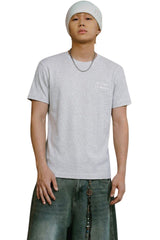 MEDM Letter Embroidery Heavyweight Basic Streetwear Tee