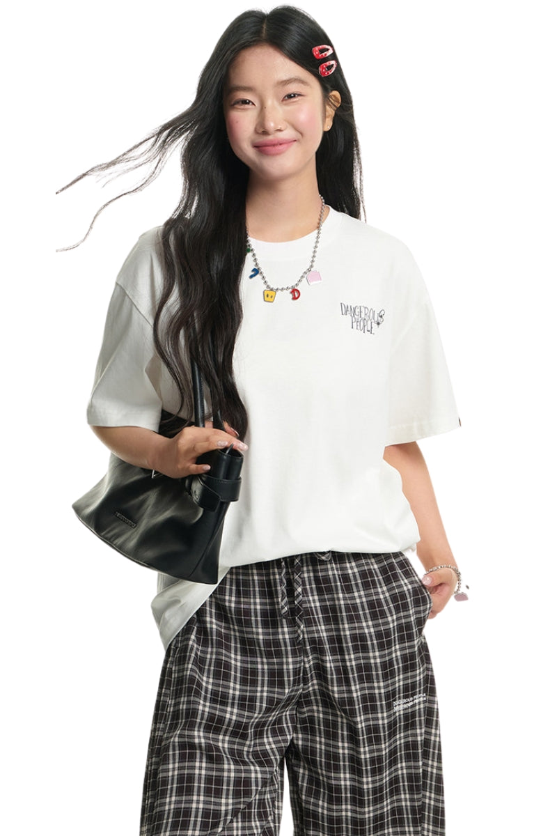 Dangerouspeople DSP Fairytale Plush Rabbit Print Loose Couple Tee