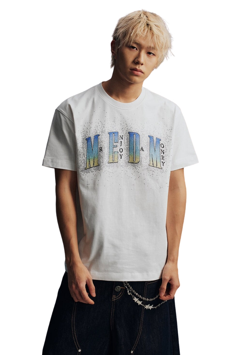 MEDM Gradient Rhinestone Glitter Couple Tee