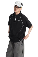 Dangerouspeople DSP Panel‑Stand‑Collar Retro Sorona Sports Top