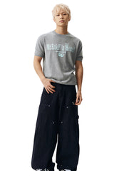 MEDM Contrast Logo Cherry Knit Oversized Unisex Tee