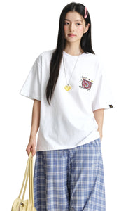 DangerousPeople DSP Mini‑D Vinyl Record Crew Neck Cotton Loose Casual T‑Shirt