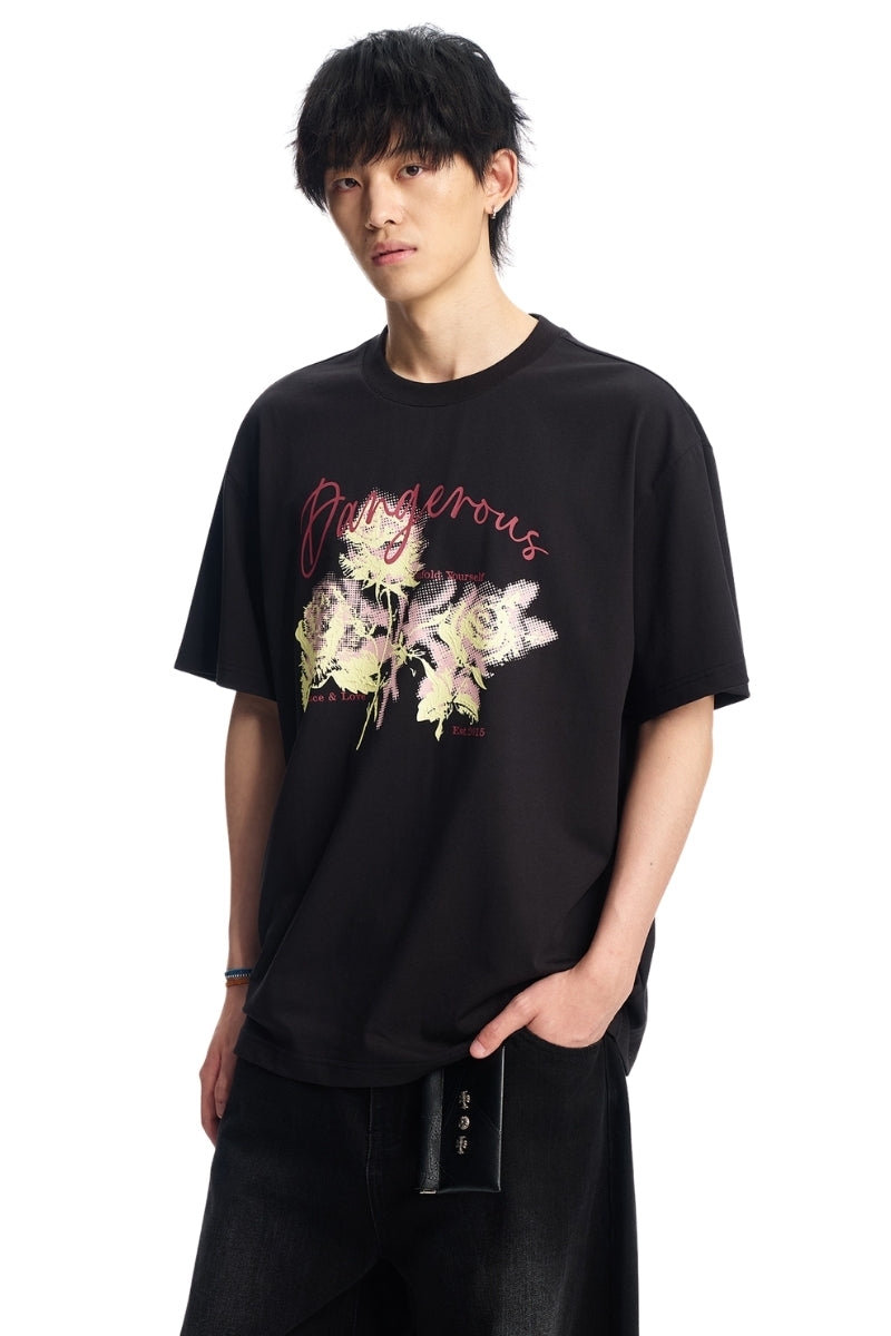 Dangerouspeople DSP Pixel Rose Print Sorona Cool‑Touch Unisex T‑Shirt