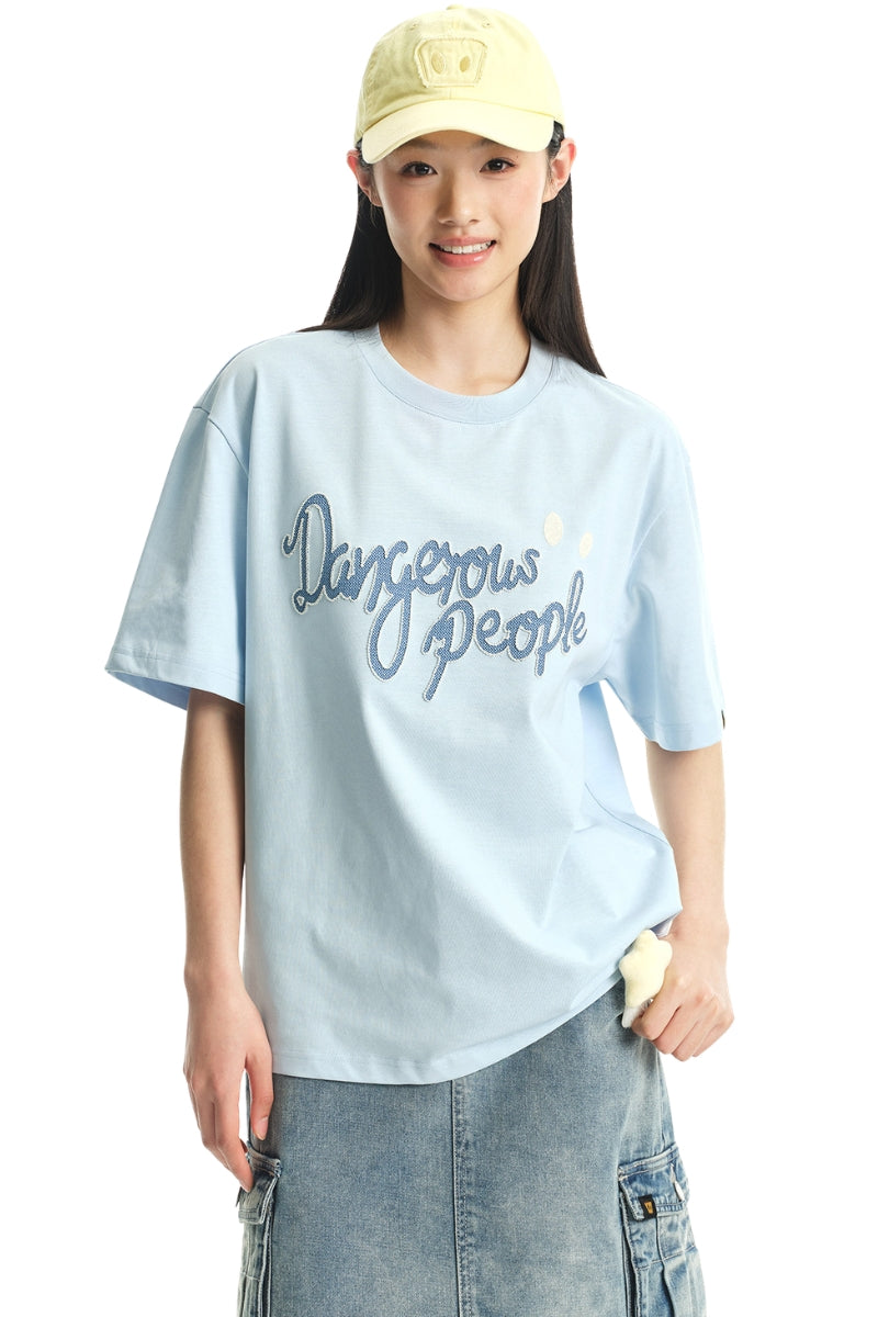 DangerousPeople DSP Mini‑D Carousel 3D Embroidery 100% Cotton Tee