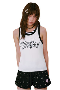 MEDM Fake Two-Piece Stripe Spliced Women Racerback Tank