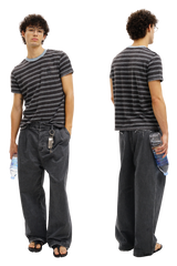 Masonprince Linen-Cotton Striped T-Shirt