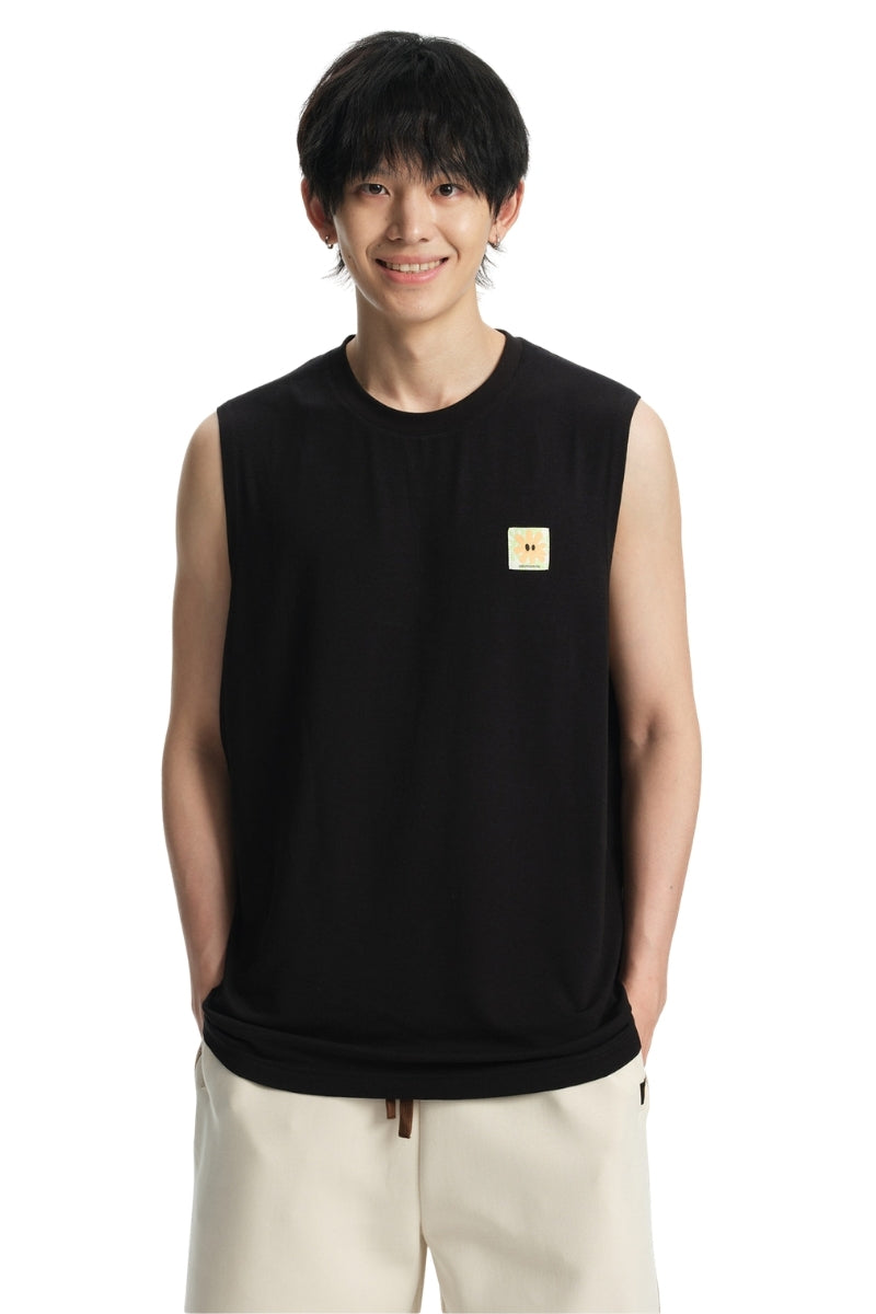 Dangerouspeople DSP 3D Flower Woven Label Loose Tank Top