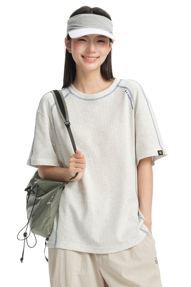 Dangerouspeople DSP Hassel‑Line Contrast‑Color Embroidery Retro Sport T‑Shirt