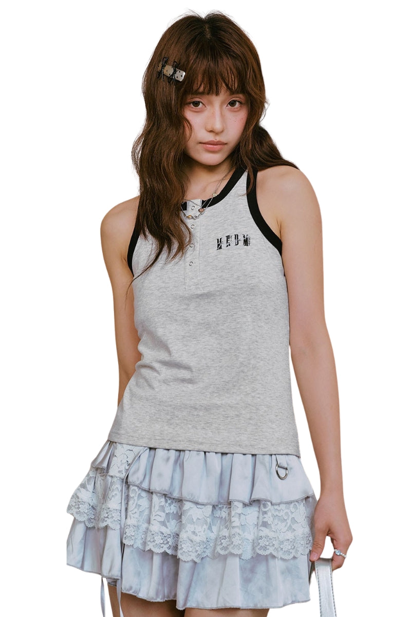 MEDM Dopamine Color 3D Embroidery Women Racerback Tank