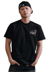 MEDM Glitter Star Rhinestone Logo Loose Couple Tee