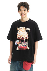 DangerousPeople｜Ice‑Cream Carousel Print Cotton T‑Shirt