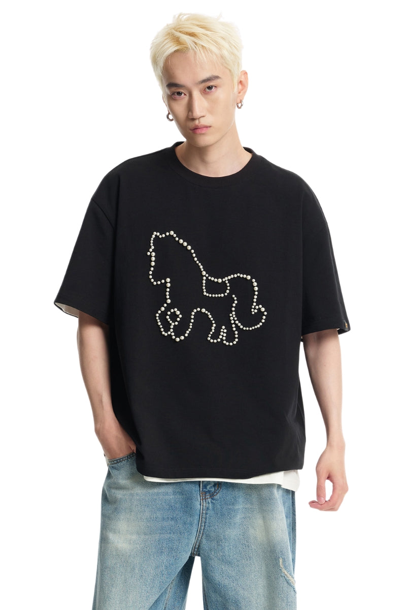 DangerousPeople DSP Pony Series Vintage Pearl Pony Casual Tee