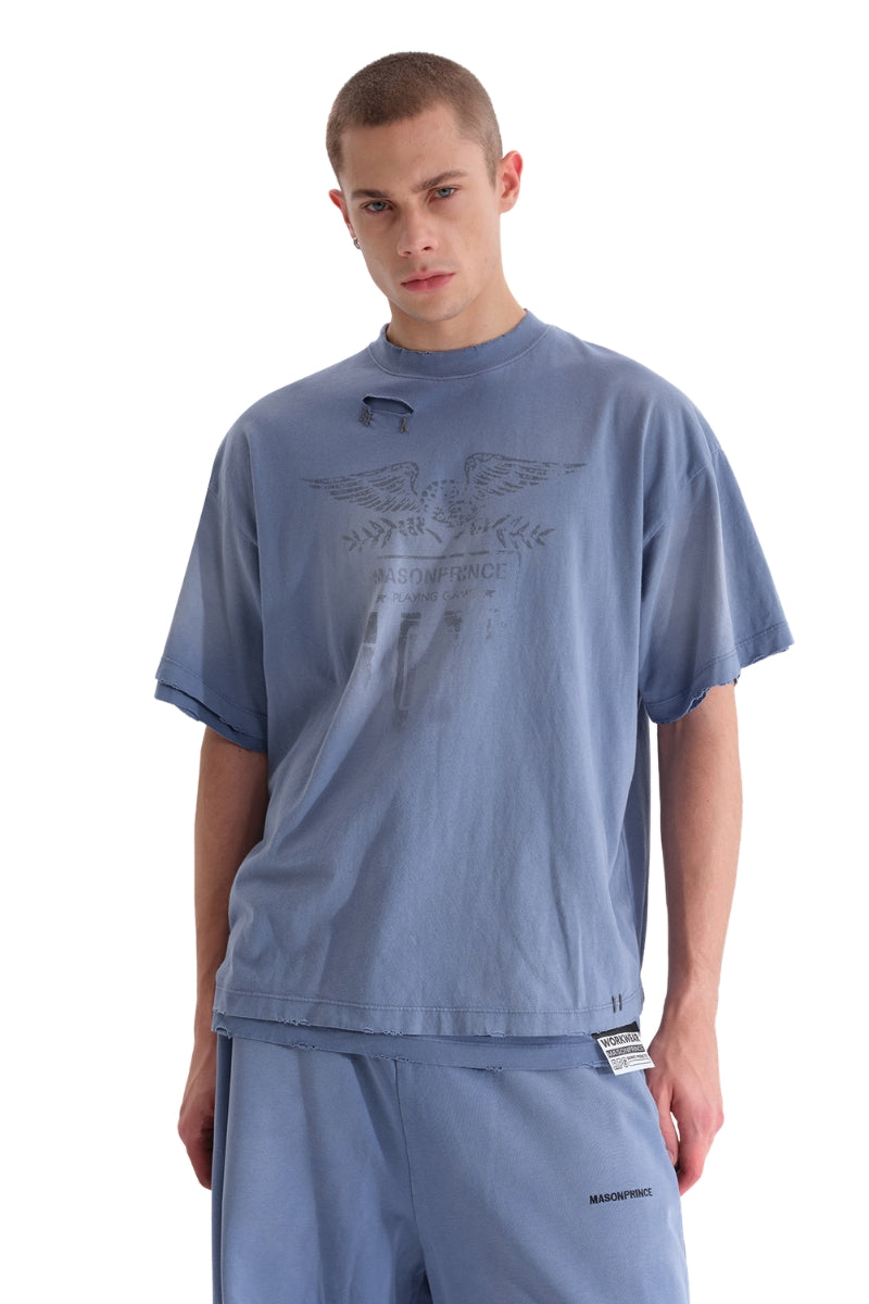 MASONPRINCE | No.10 Eagle Logo Double Layer Loose Tee