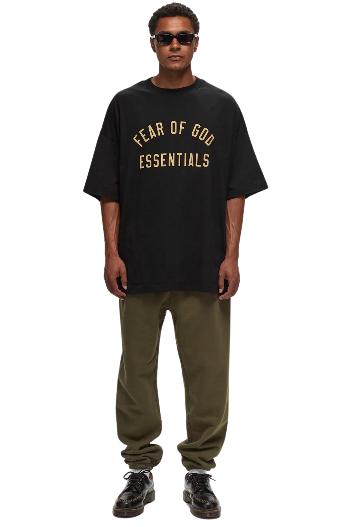 Fear Of God Essentials FW24 Jersey Crewneck Tee Black Oversize [125BT244190F]