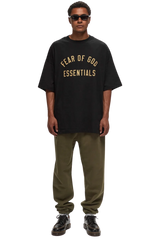 Fear Of God Essentials FW24 Jersey Crewneck Tee Black Oversize [125BT244190F]
