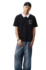 MEDM Color Block 3D Embroidered Men Polo T-Shirt
