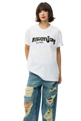 MEDM Camo Print Patch Embroidery Slub Cotton Crew Neck Tee