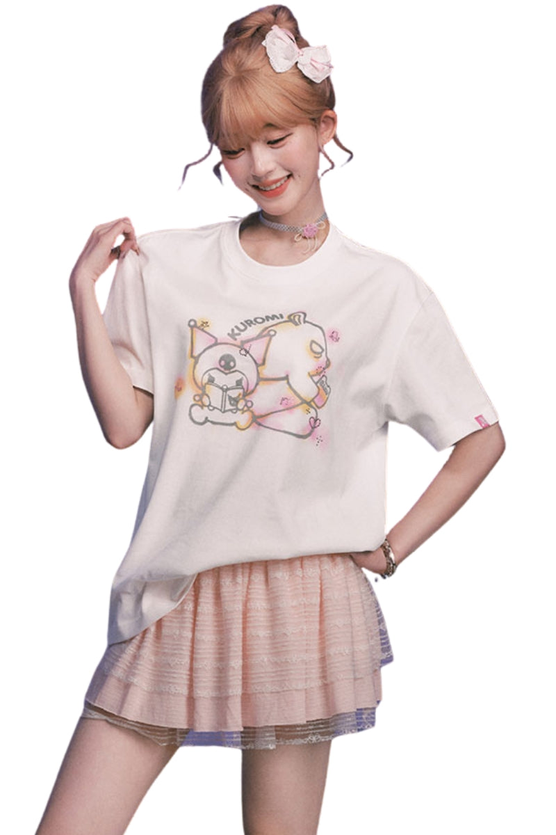 MEDM x Sanrio Kuromi Rhinestone Graffiti Tee