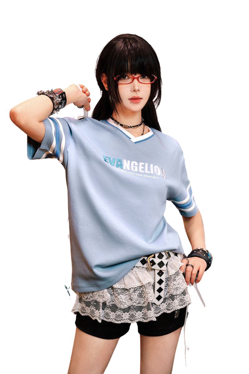 MEDM x EVA NEVER END Sketch Figure Embroidery Print Casual Tee