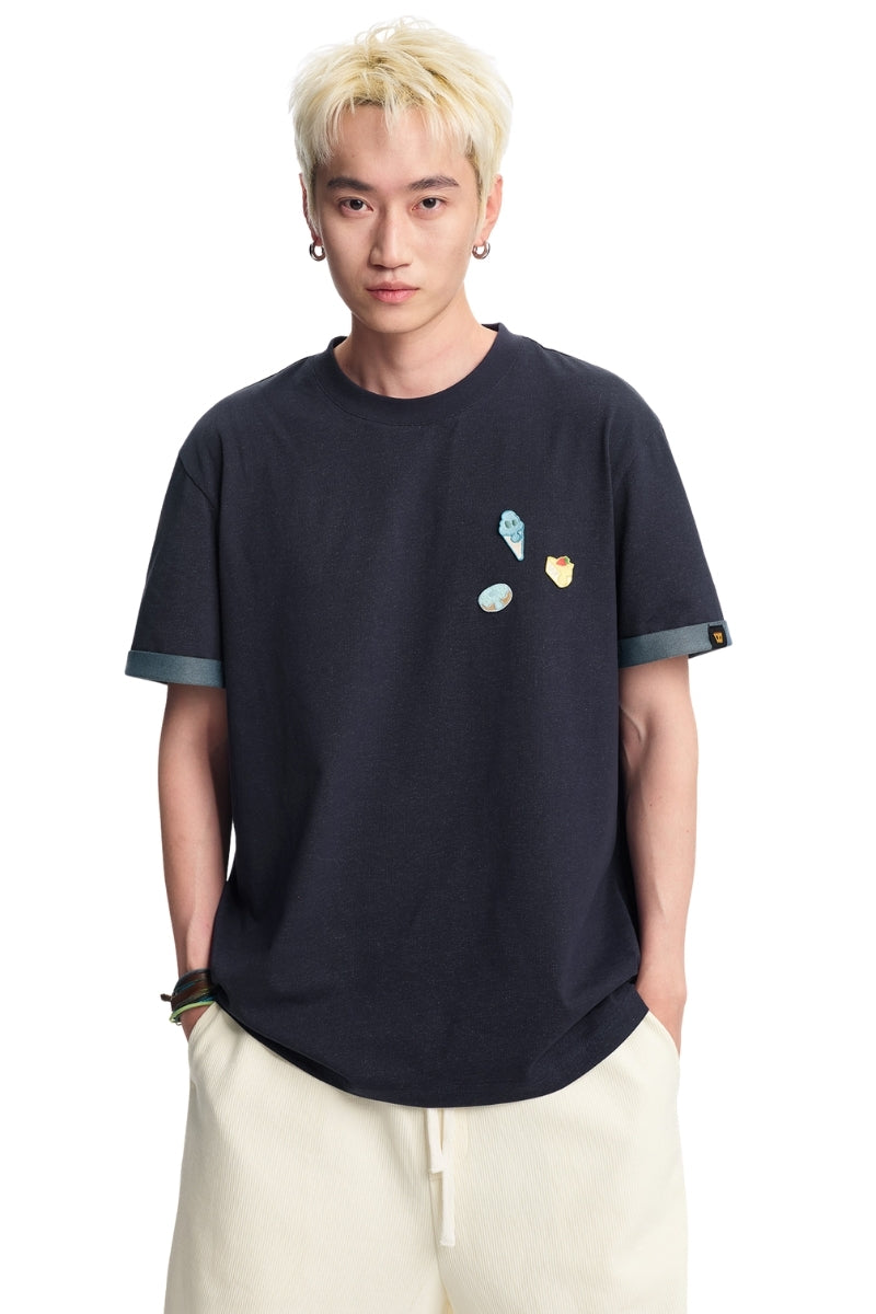 Dangerouspeople DSP Dessert Logo Two‑Tone Double‑Yarn Unisex T‑Shirt